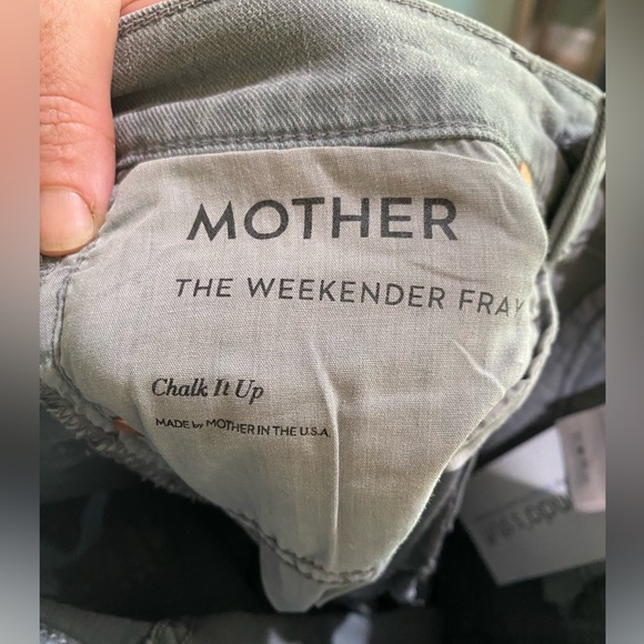 Mother The Weekender Fray Jeans In Lead Gray Light Wash Size 24 Flare Preppy - Picture 12 of 16